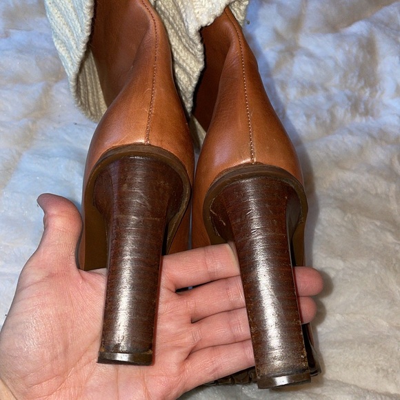 MICHAEL KORS LEATHER KNIT SWEATER MID CALF BOOTS - Picture 6 of 15